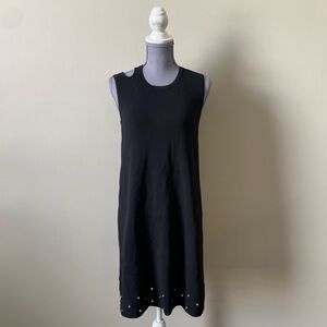 JOHN + JENN (NWT) sleeveless black grommet button tunic dress